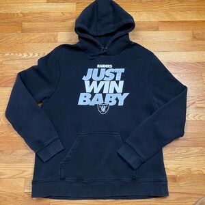 Pro Line Fanatics Raiders Hoodie Mens XL Black Just Win Baby Graphic Sporty
